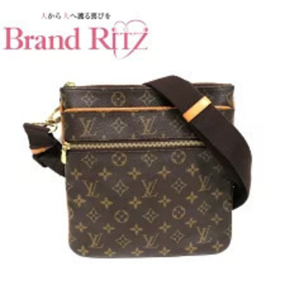 Louis Vuitton Monogram Pochette Valmy Shoulder Bag Canvas Leather Black Brown